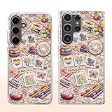 Snownees Personalized Embroidery and Paint Design Clear 3D Effect Phone Case Custom Name Crafting Hobby Gift for Women Artistic Protective Cover Gift for Daughter on Birthday