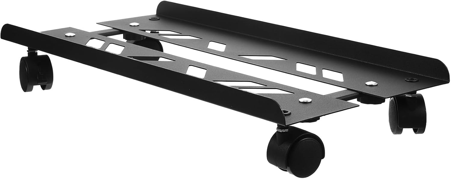 NOLITOY Movable PC Tower Stand with 1.2mm Thick Adjustable Steel Frame, Rolling CPU Holder Cart for Desktop Computer, Office and Home Use