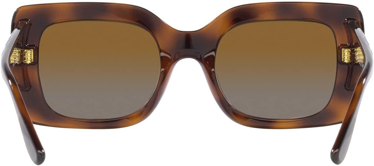 Vogue Eyewear Woman Sunglasses Top Havana/Brown Frame, Polarized Grey Gradient Brown Lenses, 52MM
