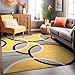 Rugshop Contemporary Abstract Circles Area Rug 5' 3" x 7' 3" Yellow