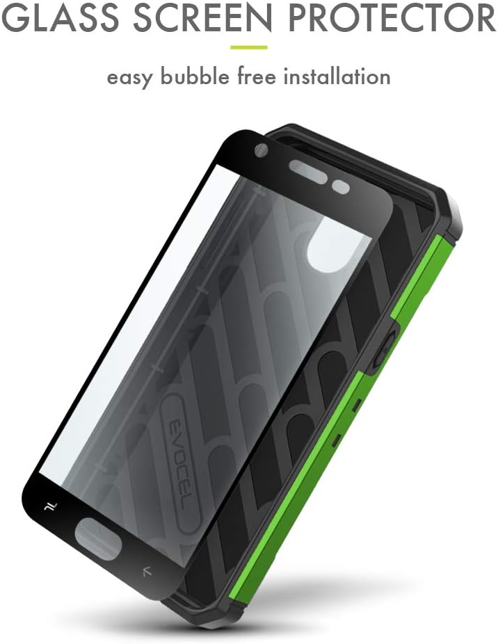 Galaxy J7 2018 / J7 Refine / J7 V 2nd Gen / J7 Star Case, Evocel [Explorer Series Pro] Premium Full Body Case w/ Glass Screen Protector, Belt Clip, & Metal Kickstand for J7 Top / J7 Crown, Green