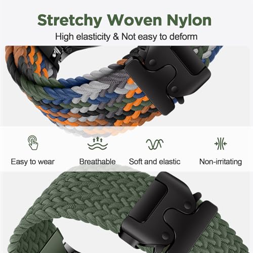 Image of XMUXI 22mm Watch Band Compatible with Huawei Watch GT6 GT5 /GT 4 46mm Nylon Strap Huawei Watch 4 Band for GTR 4 Venu 2 /3,Vivoactive 4 Braided Watch Belt Parachute Metal Clasp(No Watch)