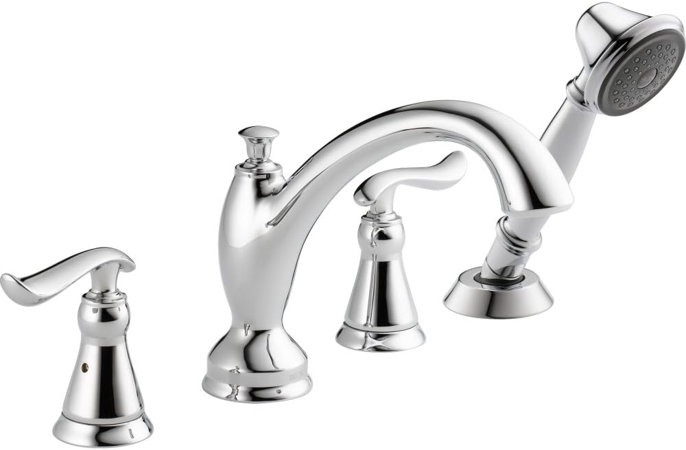 Delta Faucet Linden Roman Tub Faucet with Hand Shower - T4794 - Bathroom Tub Faucet, Handles & Hand Shower - Classic Bathroom Accessories - Chrome (Valve Sold Separately)