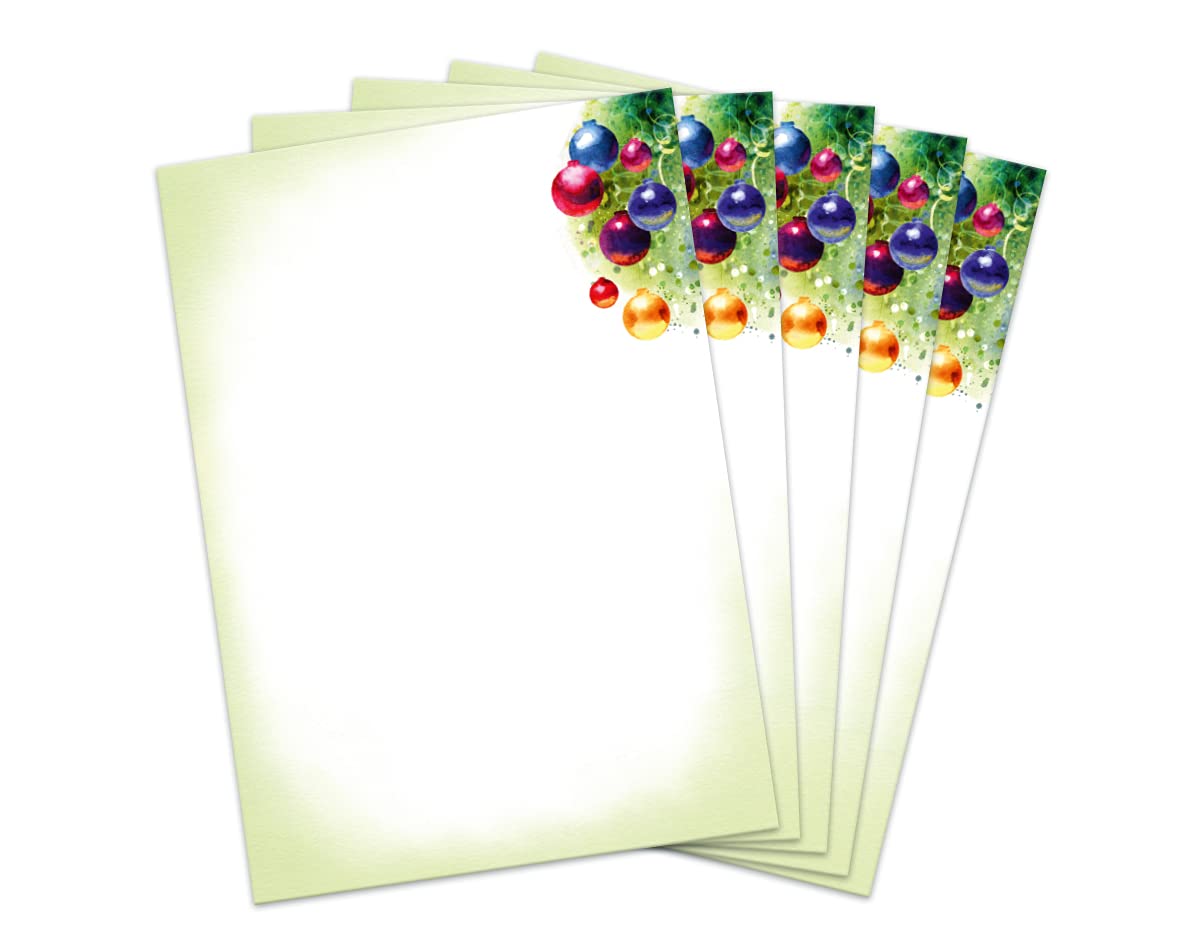 Briefpapier Weihnachten Weihnachtsbriefpapier mit Umschlag Umschlägen mit Fenster Weihnachtspapier A4 für Kunden (250 Blätter + 250 Umschläge)