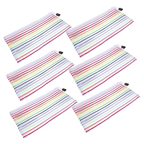 6 Pcs Zipper Money Bags Cash Storage Pouches for Bills and Receipts Sturdy Mesh Organizer for Travel School and Office Use