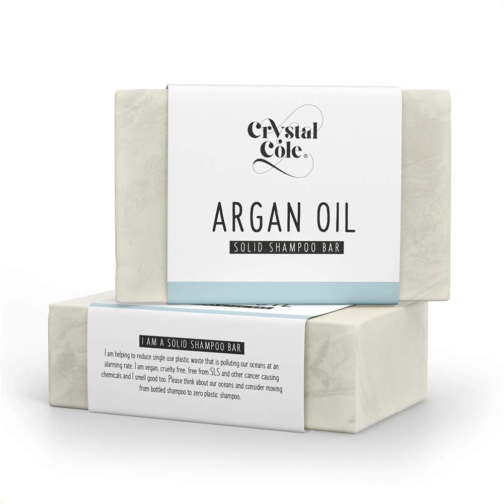 Crystal Cole - Conditioner Bars/Shampoo Bars - Vegan - 100% Eco Friendly/Zero Plastic - Long Lasting - Paraben And Cruelty Free - (Argan Oil, Shampoo Bar)