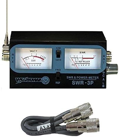 WORKMAN SWR-3P CB RADIO ANTENNA SWR / TEST METER WITH 3` BELDEN JUMPER COAX