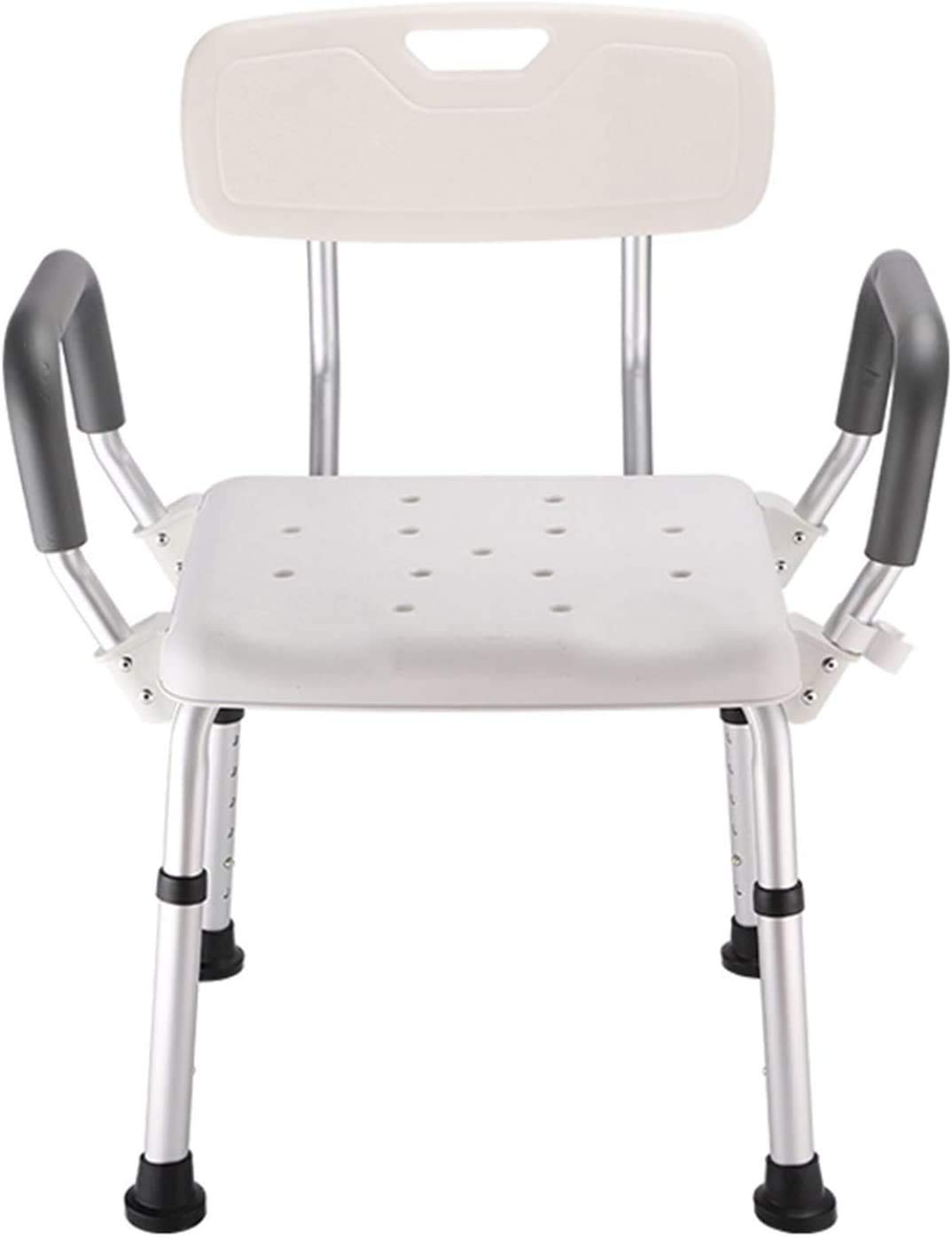 Silla de Ducha Ajustable en Altura con apoyabrazos y Respaldo Asiento de Ducha Pesado Seguridad Antideslizante para Ancianos Asistir a Personas Mayores Discapacidades Ducha Accesible para ba