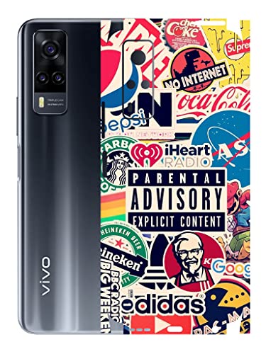 Image of AtOdds - Vivo Y31 Mobile Back Skin Rear Screen Guard Protector Film Wrap (Coverage - Back+Camera+Sides) (Explicit Graffiti)