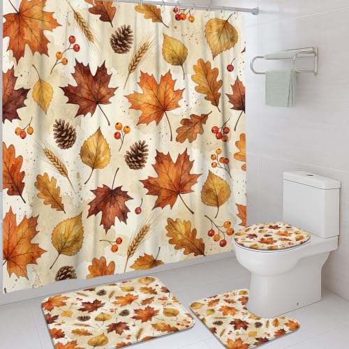 Rideau de douche rustique en polyester 183x183 avec tapis de bain assorti - 2