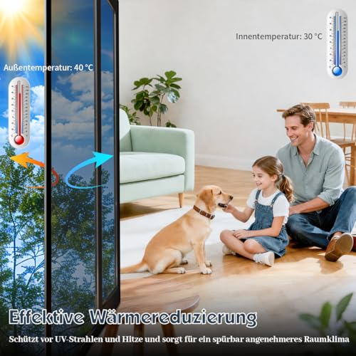 Zindoo Hitzeschutzfolie Fensterfolie Statische Ohne Kleber 75x400cm – Ansicht 5