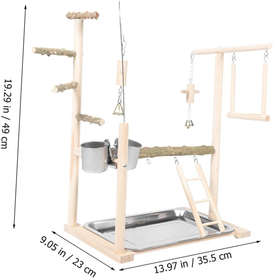 Elegant Pepper Wood Bird Stand Bird Ladder Perch Parrot Playstand Toy Parrot Rack Stand