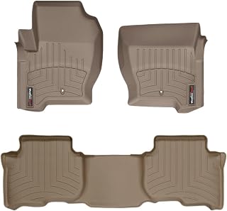 WeatherTech Custom Fit FloorLiners for Land Rover LR4 / Discovery 4, LR3 / Discovery 3, LR4 / Discovery 4-1st & 2nd Row (453621-450462), Tan