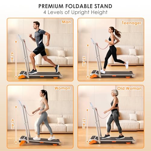 Image of Walking Pad with Incline Portable Treadmill with Handle Bar for Home Office Under Desk Use Small Space Treadmill