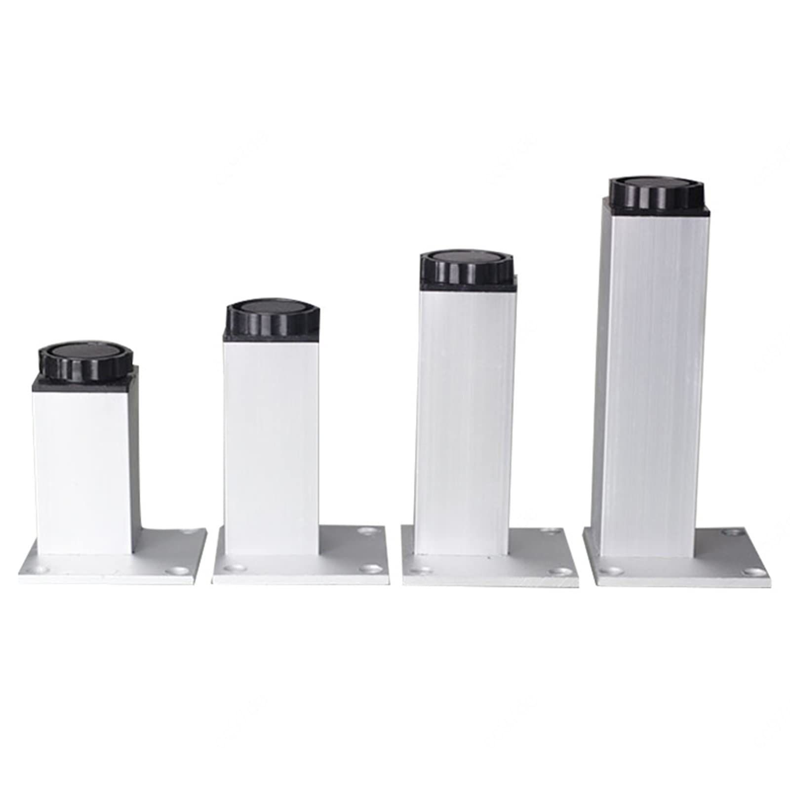 Jolan Silver Furniture Legs Adjustable 10Cm 12Cm 15Cm 20Cm 25Cm 30Cm 40Cm, Table Legs Metal, Diy Replacement Furniture Feet, Black/, Furniture Legs For Sofa Desk Coffee Table, 4 Pcs,-10Cm/3.94In
