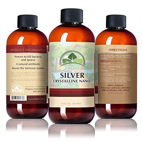 Organa 8oz Nano Colloidal Silver (100 PPM)- The Best Colloidal Silver - Colloidal