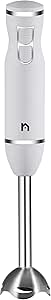 New House Kitchen Immersion Hand Blender 2 Speed Stick Mixer with Stainless Steel Shaft &amp; Blade, 300 Watts Easily Food, Mixes Sauces, Purees Soups, Smoothies, and Dips, Ivory