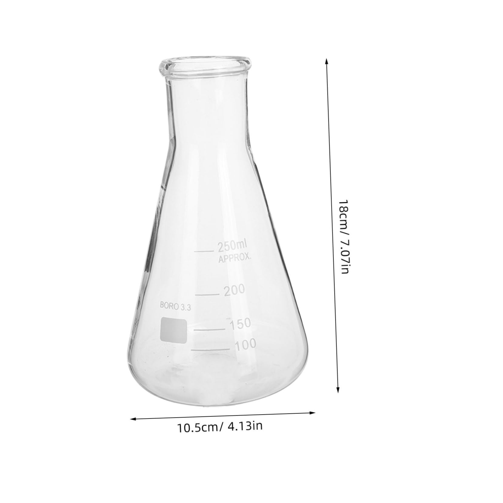 ULTECHNOVO 5piezas Matraces Erlenmeyer De Borosilicato Vidrio Cristalería Científica