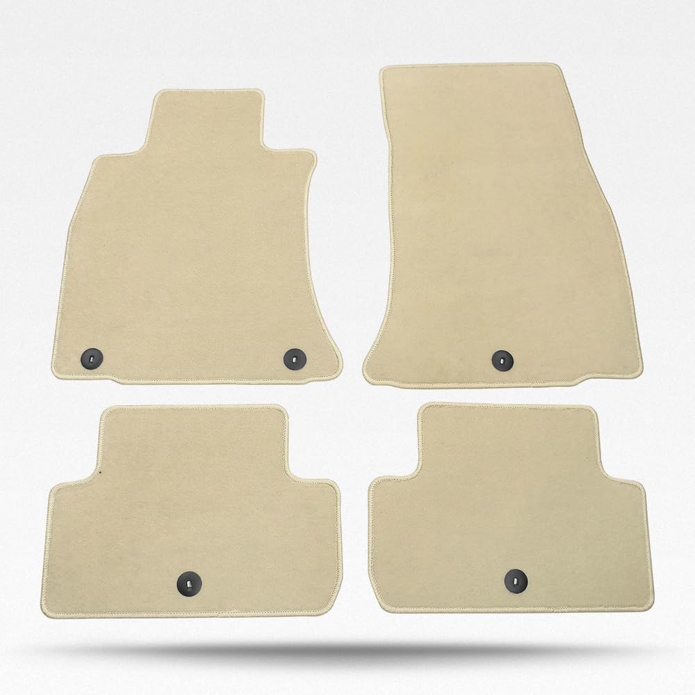 Car Floor Mat, Compatible with 2019-2025 Genesis G70, Nylon Beige Floor Liner Carpet Set, 4PCS