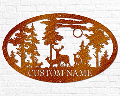 Personalized-Oval-Deer-Metal-Cabin-Sign-Outdoor-Hunting-Deer-Hunter-Gift-Custom-Family-Name-Sign-Last-Name-Deer-Monogram-Cabin-Decor Personalized Oval Deer Metal Cabin Sign Outdoor Hunting Deer Hunter Gift Custom Family Name Sign Last Name Deer Monogram Cabin Decor