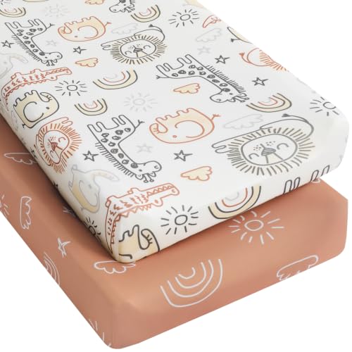 Image of Yoofoss 2-Pack Diaper Changing Pad Cover for Boys Girls 32x16 (Animal)