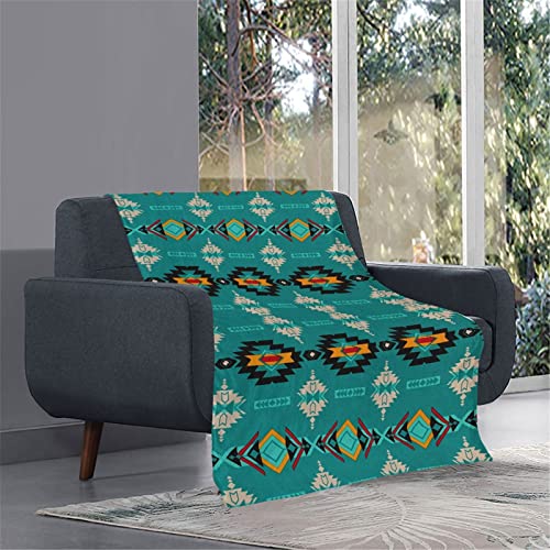Glenlcwe Tribal Native Navajo Geometric Print Fleece Throw Blanket Fluffy Flannel Blanket Microfiber Bed Blanket Soft Lightweight For Adults Kids #TOP5