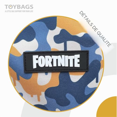 Sac à dos école Fortnite Blue Camo Toybags avec double compartiment pour garçon - 4