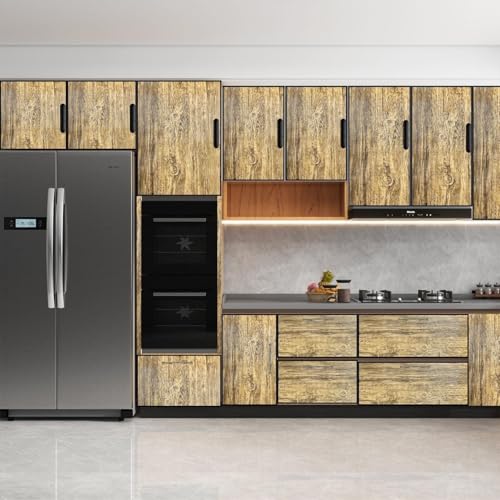 Image of WISDOM Wood Wall Paper Self Adhesive Shelf Liner Wood Paper for Wall Cabinet Liner Dining Room Wallpaper (24x48 Inch)