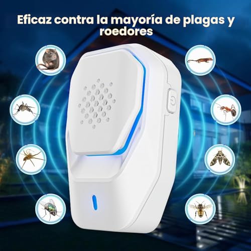 Miniatura 5 de Repelente Ultrasónicode Plagas, Repelente Ultrasónico De Mosquitos Y Control Electrónico, Anti Ratones, Moscas, Cucarachas, Arañas, Hormigas, Inofensivo Para Mascotas Y Humanos - 4 Pack