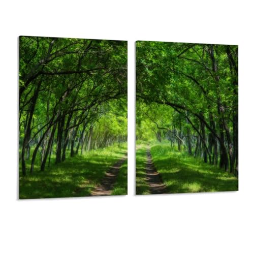 2 Piece Canvas Prints Wall Art Magic Forest Painting Artwork