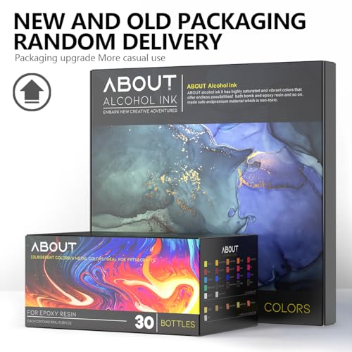 Professional Alcohol Ink Set 30 Colours - Vibrant & Metallic Epoxy Resin Paint, 10ml Each for Resin Art, Tumblers, Jewellery Making, Painting on Ceramic