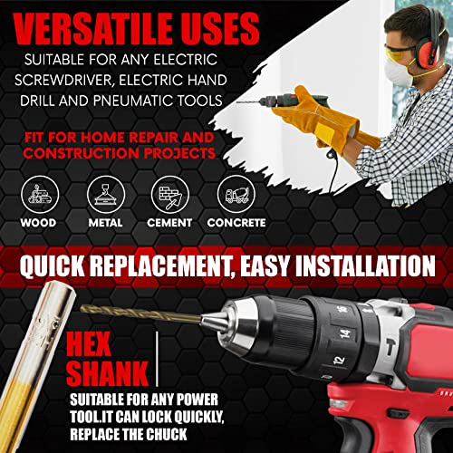 Image of YIYITOOLS Titanium Twist Drill Bit Set 21 Piece Fit for Cutting Hard Metals，Such as Stainless Steel, Aluminum Alloy and Titanium Alloy 21 Pieces