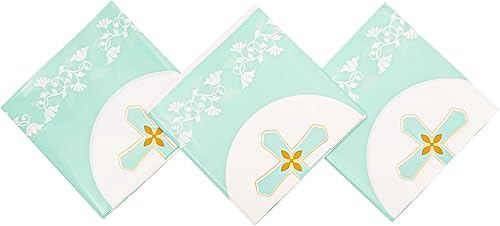 Miniatura 6 de Blue Panda Paquete de 3 manteles desechables de plástico para la primera comunión, 54 x 108 pulgadas, cubierta rectangular de plástico plisada,