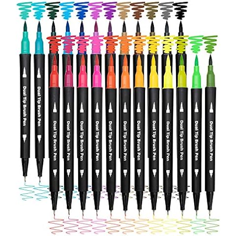Dual Brush Marker Pens for Coloring Cover