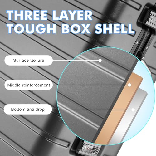 Zipperless Luggage - 20 Inch Airline Approved Carry On 22x14x9 in, 9H Scratch-Proof Hard shell PC with Aluminum Frame for Business travel Gray4