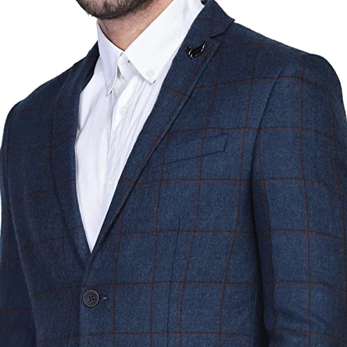 Image of Blackberrys Men Navy Checks Blazers