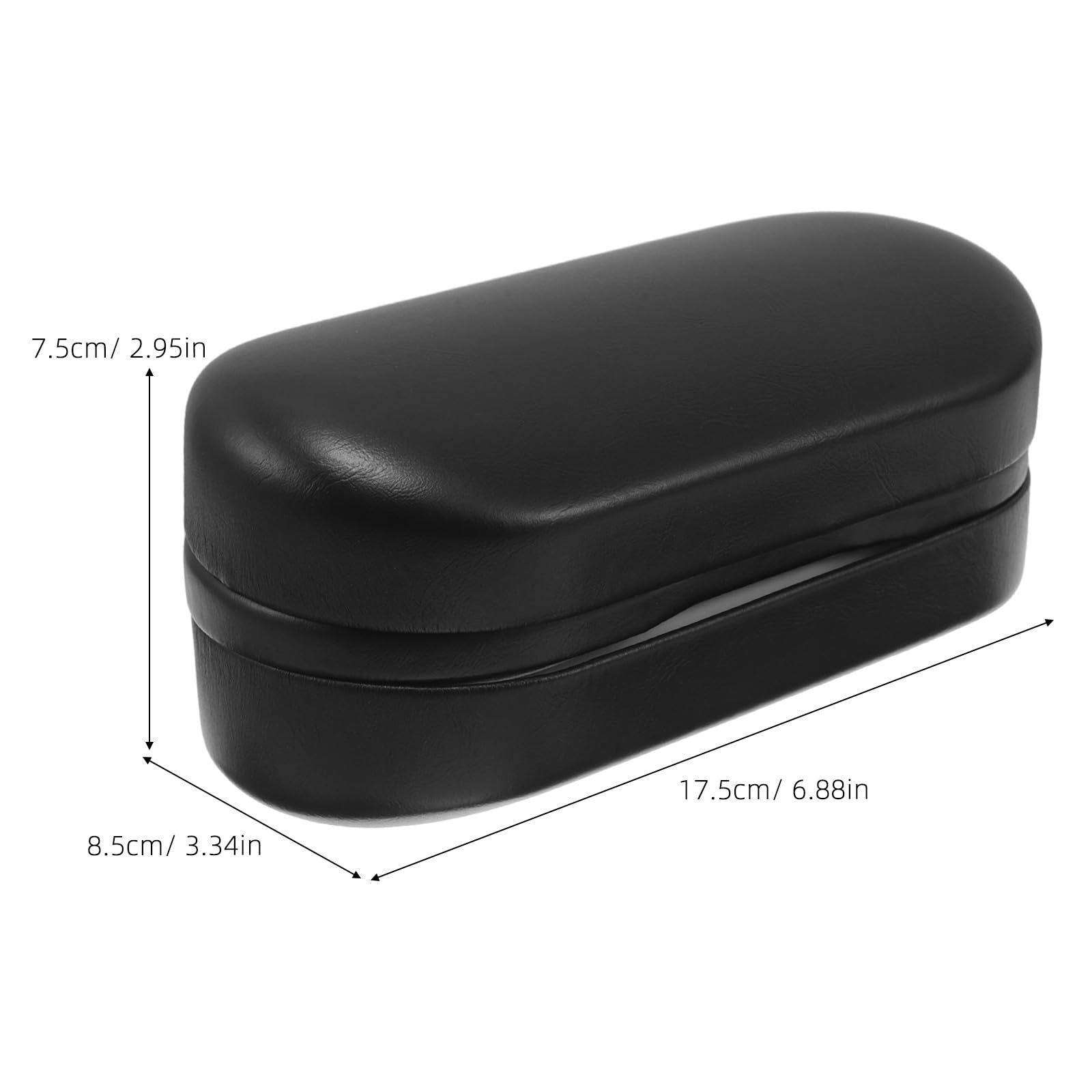 ifundom Étui Rigide à Lunettes Double Couche Grand Format Noir en Fer et PU