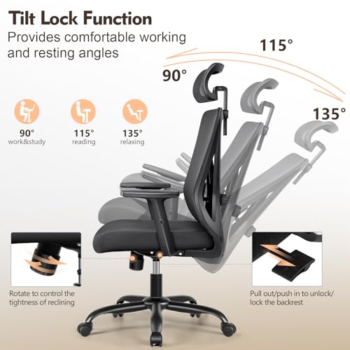 Save 60% on FelixKing Ergonomic Mesh Office Chair with Adjustable Support - Image 6