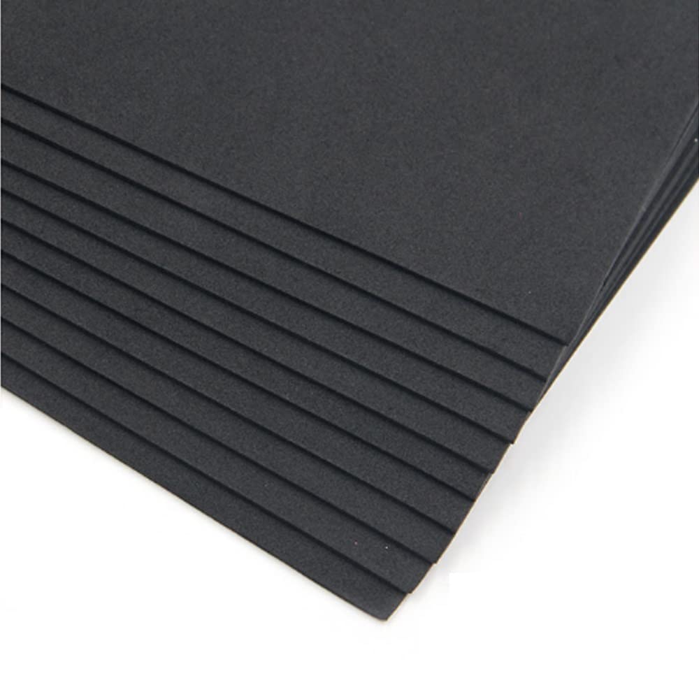 Arkusze pianki EVA do rękodzieła 2 mm 40 x 60 cm wielokolorowe opakowanie 10 sztuk(Black)