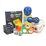 Fidget Toy Set for Kids and Adults, 6 PCS. Sensory Tool Fidgeting Game for ADHD Autism, Cool Mini Gadget for Stress and Anxiety Relief and Kill Time, Unique Idea that is Light on the Fingers and Hands