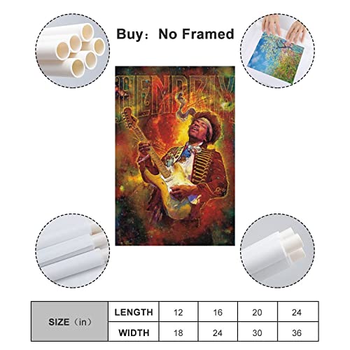 Ji.mi Hendrix Canvas Poster Bedroom Decoration Landscape Office Valentine's Birthday Gift Unframe-Style12X18Inch(30X45Cm) #TOP1