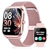 CASCHO Smart Watches for Women, 1.85" HD Smartwatch with 120+ Sports Modes/Heart Rate/Sleep Monitor, Fitness Tracker with Bluetooth Calling/Voice Control for Android iOS, Rose Gold