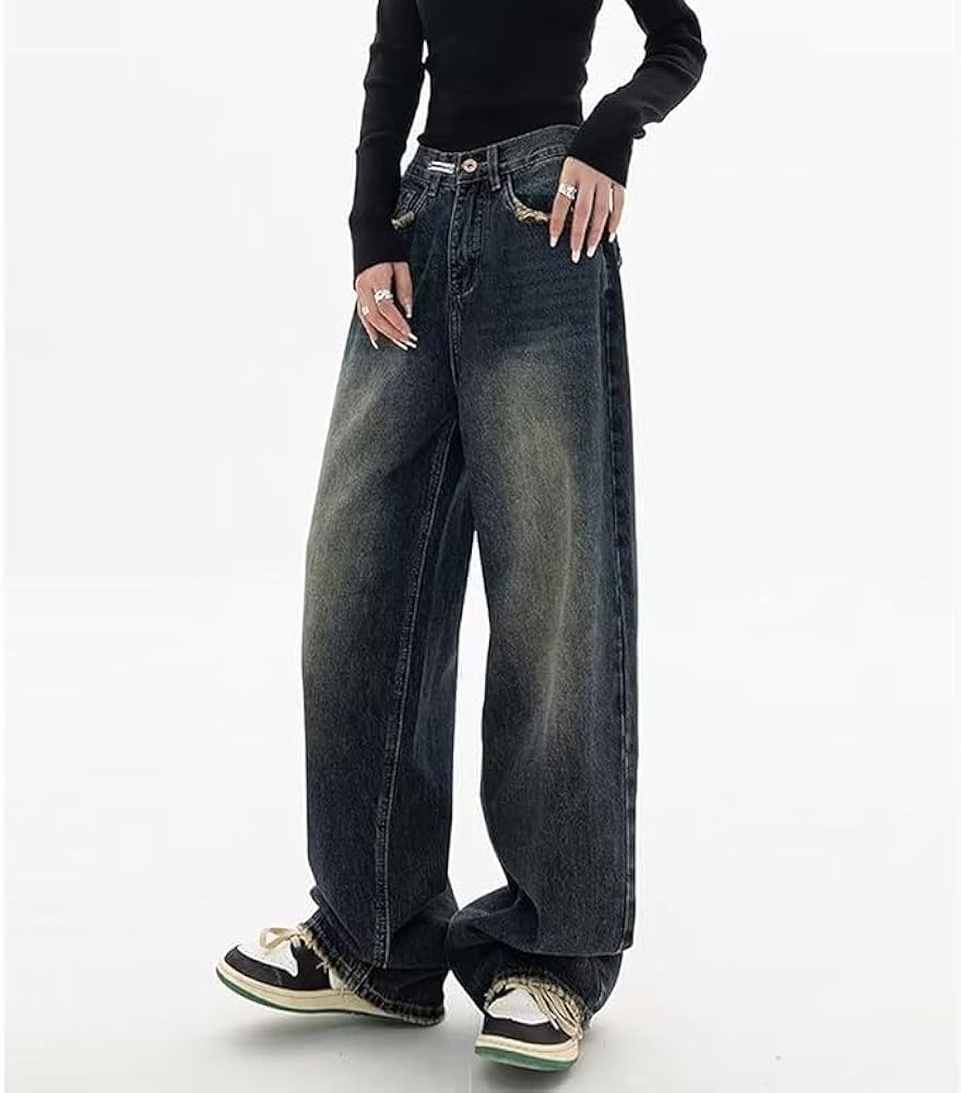 Jean Ample à Jambe Large Pour Adolescentes - Style Rétro Y2K