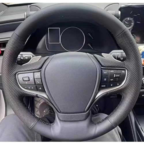 BNZATYDG 手縫いの車のステアリングホイールカバーブラックレザーアクセサリー、レクサスGS300h ES300h ES330 ES350 NX300h用