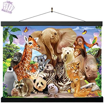 Deluxebase 3D LiveLife Lenticular Wall Art Prints - Wild Smile from Unframed 3D Safari Animal Poster. A perfect wall filler. Original artwork licensed from renowned artist, Michael Searle