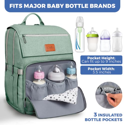 Image of PILLANI Baby Diaper Bag Backpack - Baby Bag for Boys & Girls, Large Waterproof Diaper Backpack - Toddler Diaper Bag with Changing Pad, Boy Baby Shower Gifts for Mom - Newborn Stuff, Baby Essentials