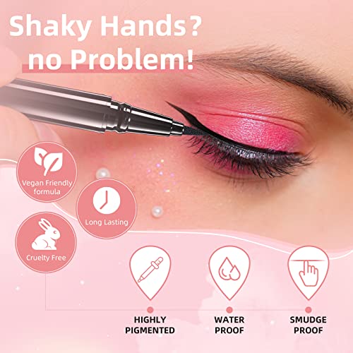 Docolor Waterproof Eyeliner Pen【Update】 Super Slim Precise All Day Black Professional Makeup Liquid Eye Liner Pencil For Women #TOP2