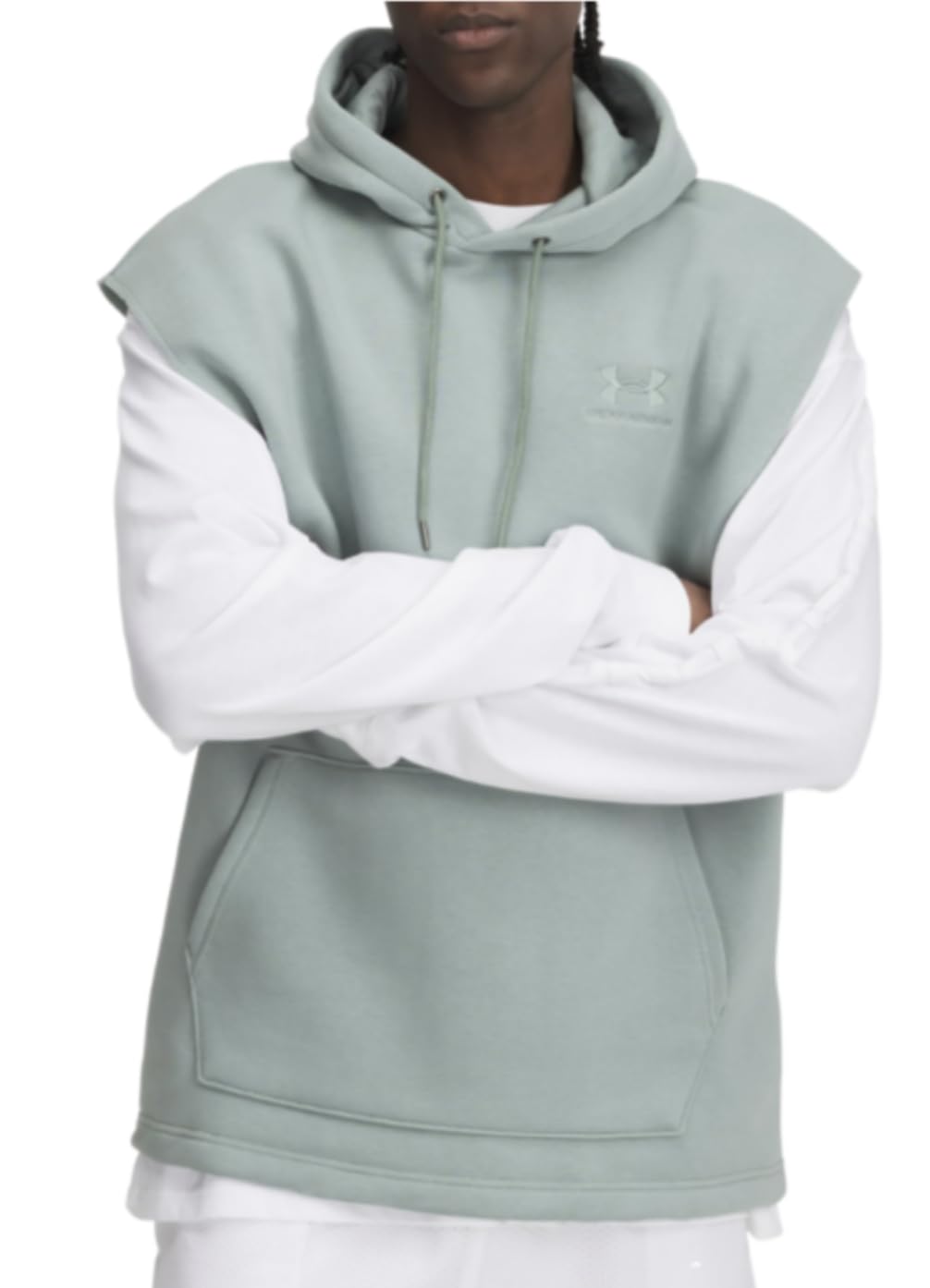 Under Armour Men's Silica Green - 348 Ua Icon Sleeveless Hoodie For By Underarmour