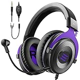 EKSA E900 Gaming Headset with Microphone - PC Headphone with Detachable Noise Canceling Mic - Stereo Sound Comfortable Wired Headphones - Gaming Headphones for PS4/PS5, Xbox One, Computer, School
