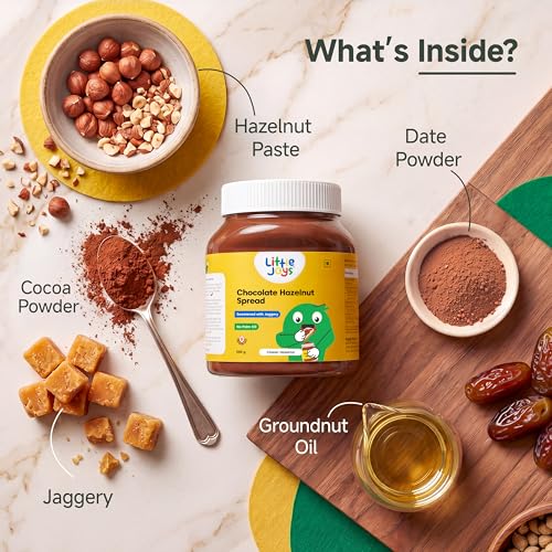 Image of Little Joys Chocolate Spread | No Refined Sugar, No Palm Oil, No Preservatives | Sweetened with Jaggery | Rich Hazelnut, Cocoa | 300g